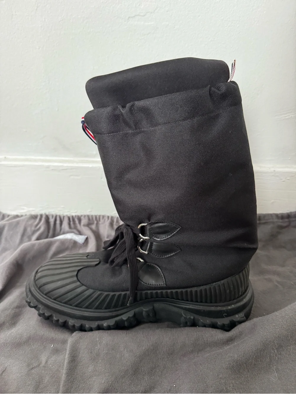 Thom Browne Black Men's Snow & Rain Lace-Up Boots